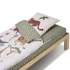 Bleu Calin Caradou Parure de lit Enfant 90x190cm Avec Couette Motif Jungle* Parure De Lit
