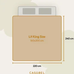Casabel Couette Sherpa 220x240 cm 450 gsm Reversible Face Sherpa ou Microfibre Respirante Thermoregulative Lavable* Couette