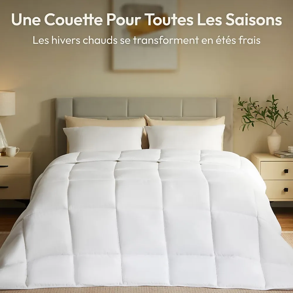 Casabel Couette 220x240 cm Hiver Légère, 450 GSM Microfibre Douce et Respirante, Thermorégulatrice, Lavable, Pour Lit 2 Personnes* Couette