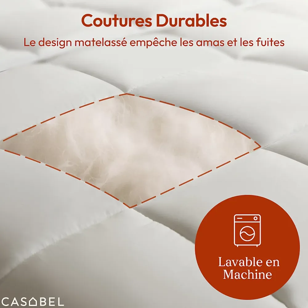 Casabel Couette 240x260 cm Hiver Légère, 450 GSM Microfibre Douce et Respirante, Thermorégulatrice, Lavable, Pour Lit 2 Personnes* Couette