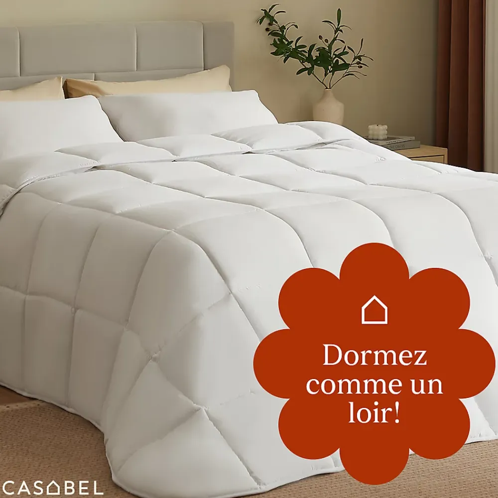 Casabel Couette 240x260 cm Hiver Légère, 450 GSM Microfibre Douce et Respirante, Thermorégulatrice, Lavable, Pour Lit 2 Personnes* Couette