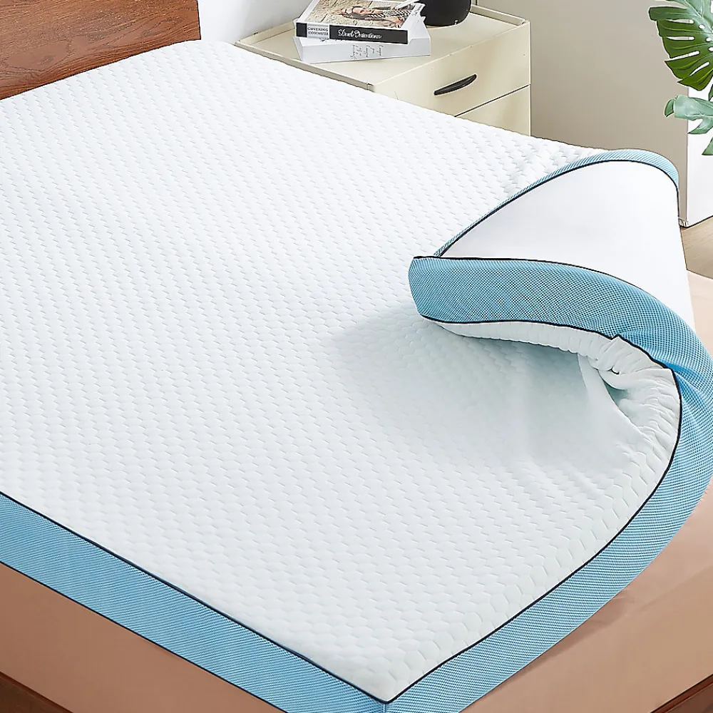 Surmatelas 140 x 190 cm Mémoire de Forme - 7 cm d'épaisseur - Confort Moelleux ou Tonique, Double Face avec Housse Respira>Casabel Outlet