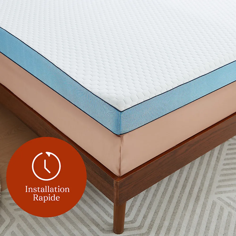 Surmatelas 140 x 190 cm Mémoire de Forme - 7 cm d'épaisseur - Confort Moelleux ou Tonique, Double Face avec Housse Respira>Casabel Outlet