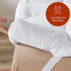 Surmatelas Moelleux 140x190 cm Extra Epais Microfibre Respirante Antiderapant 4 Bandes Elastiques Anti Acariens><noscript><img width=