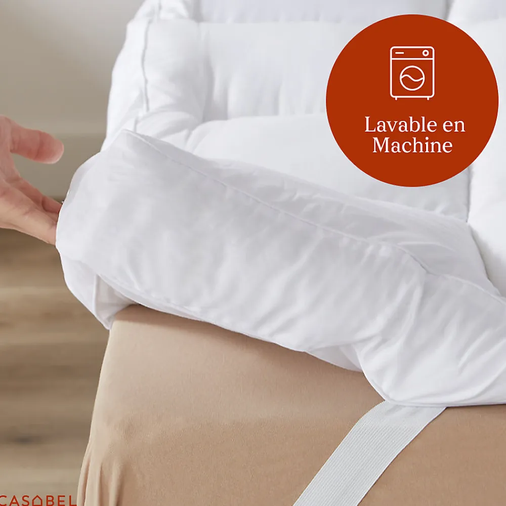 Surmatelas Moelleux 140x190 cm Extra Epais Microfibre Respirante Antiderapant 4 Bandes Elastiques Anti Acariens>Casabel Outlet