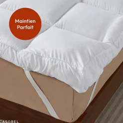 Surmatelas Moelleux 180x200 cm Extra Epais Microfibre Respirante Antiderapant 4 Bandes Elastiques Anti Acariens><noscript><img width=