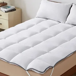 Casabel Surmatelas 160x190 cm 600gsm Extra Moelleux Microfibre Respirante Matelassage Confort 4 Elastiques d Angle* Surmatelas