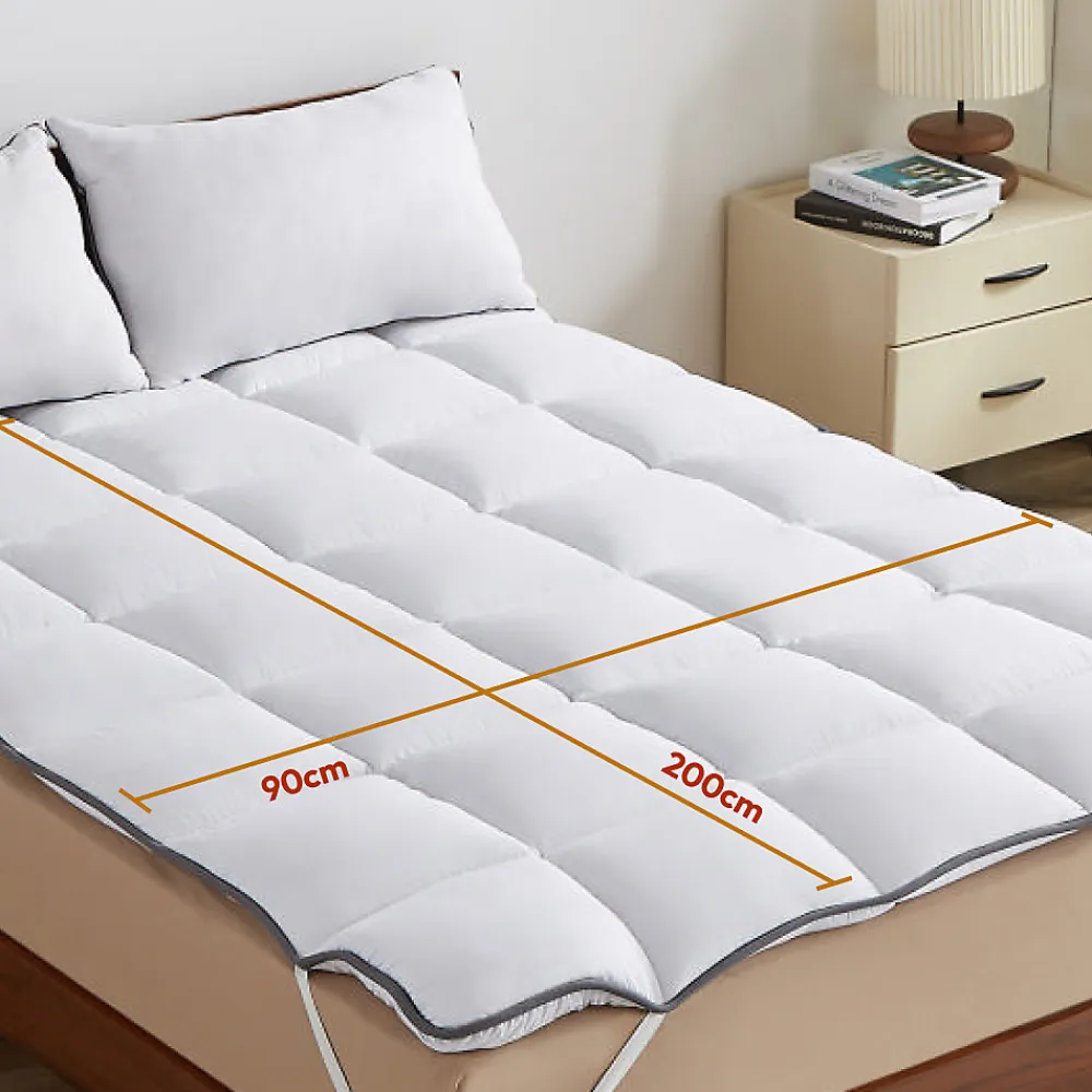 Surmatelas 90x200 cm 600gsm Extra Moelleux Microfibre Respirante Matelassage Confort 4 Elastiques d Angle>Casabel Online