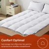 Casabel Surmatelas 120x195 cm 600gsm Extra Moelleux Microfibre Respirante Matelassage Confort 4 Elastiques d Angle* Surmatelas