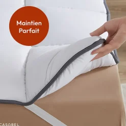 Casabel Surmatelas 120x195 cm 600gsm Extra Moelleux Microfibre Respirante Matelassage Confort 4 Elastiques d Angle* Surmatelas