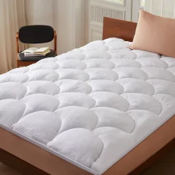 Casabel Surmatelas 140x200 cm Microfibre Rafraichissante 600 GSM 4 cm Epaisseur Fixation Elastique 1-2 Personne* Surmatelas