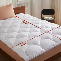 Casabel Surmatelas 180x200 cm Microfibre Rafraichissante 600 GSM 4 cm Epaisseur Fixation Elastique 1-2 Personne* Surmatelas