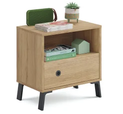 Chambre à coucher adulte coloris chêne doré ( armoire + 2 chevets + Tête de lit )><noscript><img width=