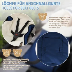 Joyz Chancelière pour poussette bébé 94x48x10 cm bleu en polyester imperméable lavable à 40 grades* Couverture