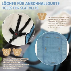 Joyz Chancelière pour poussette bébé 94x48x10 cm bleu jeans en polyester imperméable lavable à 40 grades* Couverture