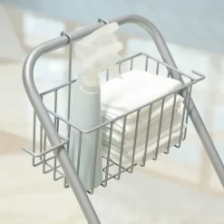 Chariot de lavage chariot de nettoyage professionnel en acier presse à mâchoire seau + rangements jaune><noscript><img width=