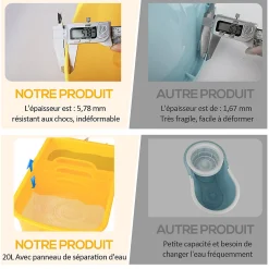 Chariot de nettoyage lavage seau de ménage 20 L avec essoreur et séparateur eau sale propre jaune><noscript><img width=
