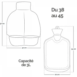 Chauffe pieds bouillotte douce 3 litres, déhoussable et antidérapant ->Vivezen Online
