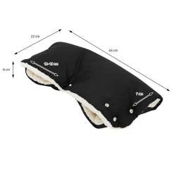 Joyz Chauffre-mains pour pousette noir en polyester flanelle douce taille universelle lavable* Couverture