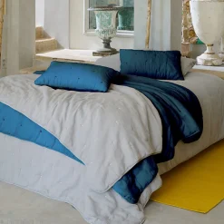 Chemin de lit capitonné en mousseline de coton 80x200 cm ANDROS bleu marine>Linnea Hot