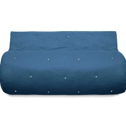 Chemin de lit capitonné en mousseline de coton 80x200 cm ANDROS bleu marine>Linnea Hot