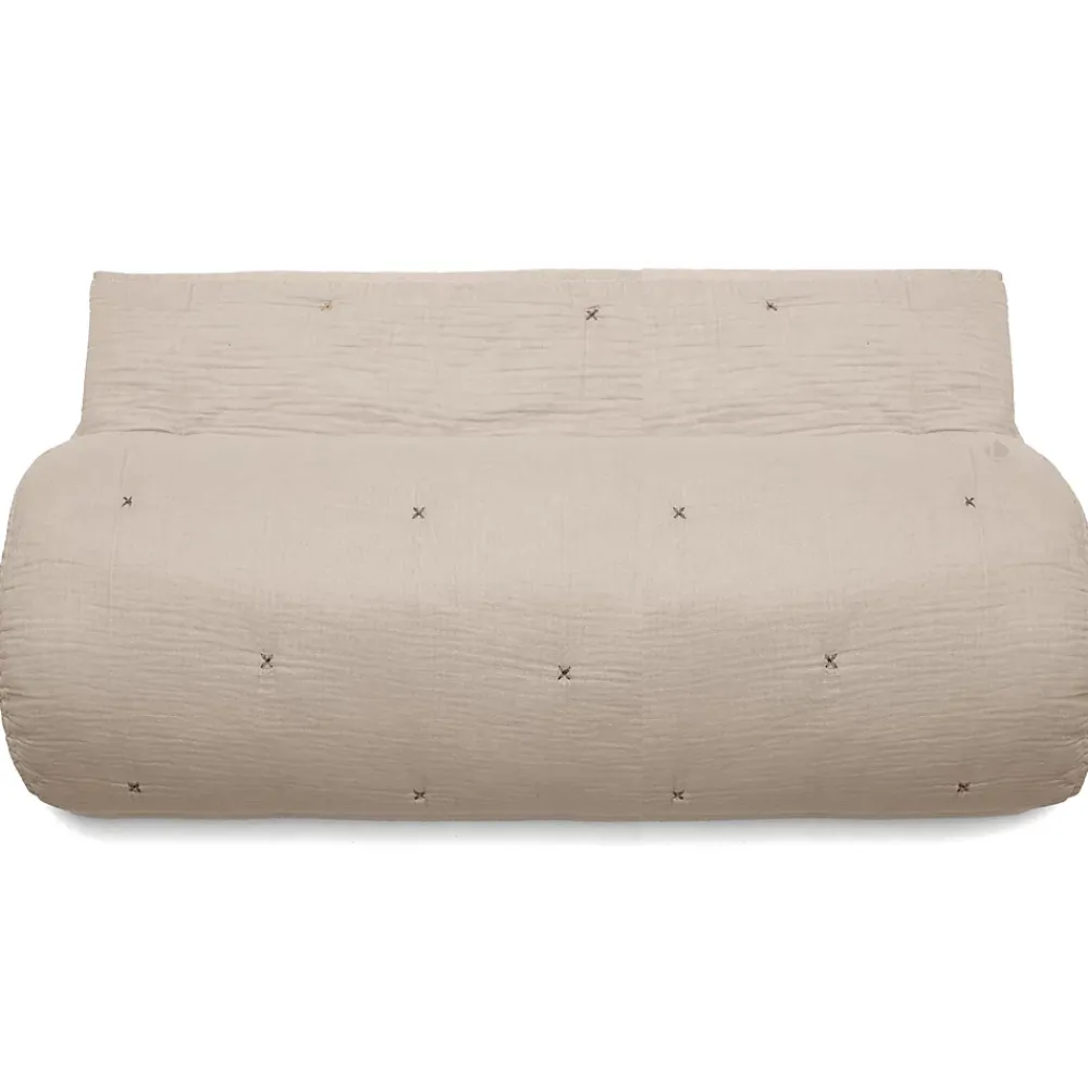 Linnea Chemin de lit capitonné en mousseline de coton 80x200 cm ANDROS beige ficelle* Boutis, Couvre-Lit, Édredon