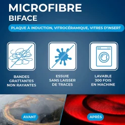 Chiffon microfibre spéciale vitrocéramique et induction><noscript><img width=