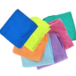 Passat Chiffon microfibre vert, violet, jaune, bleu ciel, orange, rose et bleu marine L.34 x l.40 cm vendu par 7 pièces* Chiffon