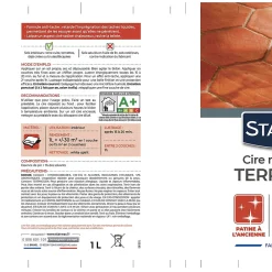 Cire nourrissante tomettes et terres cuites rouge 1L>Starwax Clearance