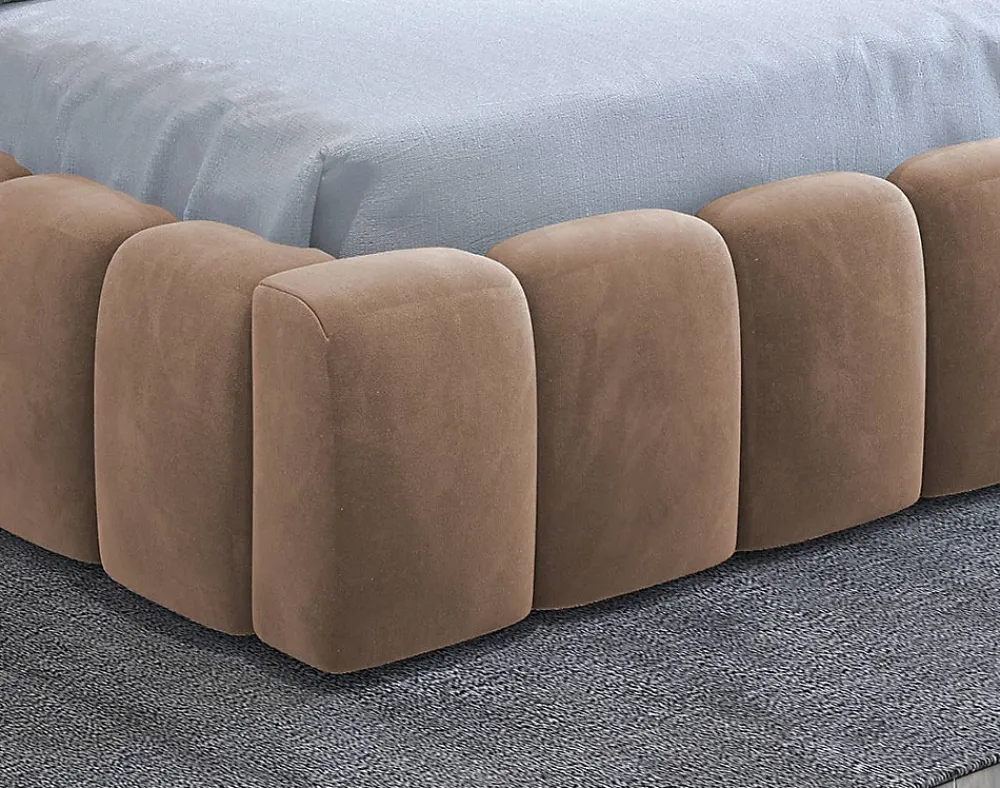 Cleo - lit coffre avec led - 160x200 cm - sommier inclus - en velours ->Best Mobilier Discount