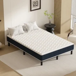 Combinaison lit matelas 120x190 cm, Matelas a mousse+ Cadre de Lit en Fer, Comprenant 9 pieds, Epaisseur du matelas 15 cm><noscript><img width=