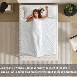 Combinaison lit matelas 120x190 cm, Matelas a mousse+ Cadre de Lit en Fer, Comprenant 9 pieds, Epaisseur du matelas 15 cm><noscript><img width=