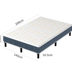 Combinaison lit matelas 120x190 cm, Matelas a mousse+ Cadre de Lit en Fer, Comprenant 9 pieds, Epaisseur du matelas 15 cm><noscript><img width=