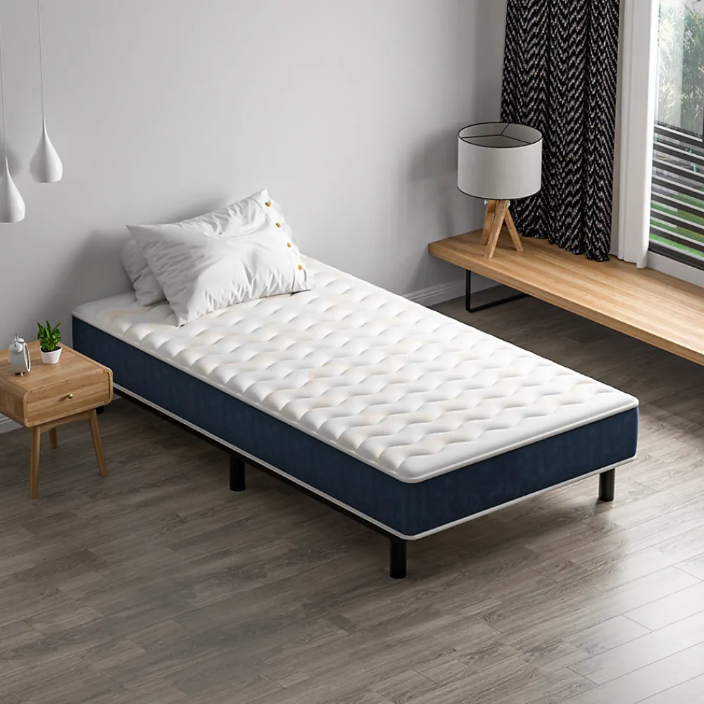 Combinaison lit matelas 90x190 cm, Matelas à Mémoire de Forme + Cadre de Lit en Fer, Comprenant 6 pieds, Epaisseur du matelas 15>Teeno Online