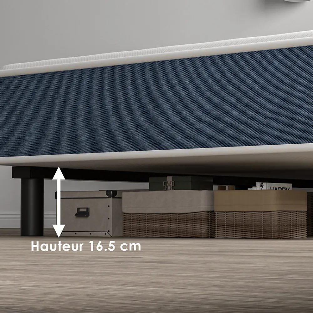Combinaison lit matelas 90x190 cm, Matelas à Mémoire de Forme + Cadre de Lit en Fer, Comprenant 6 pieds, Epaisseur du matelas 15>Teeno Online