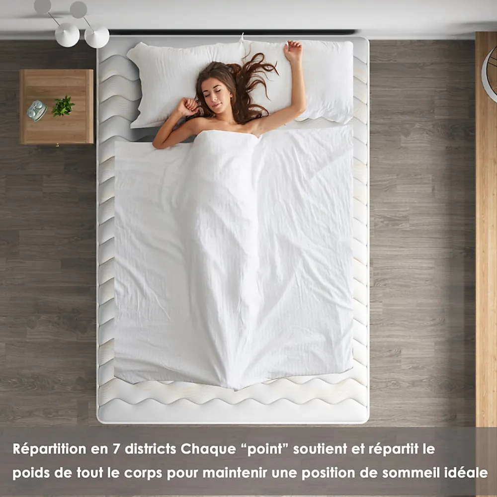 Combinaison lit matelas 90x190 cm, Matelas à Mémoire de Forme + Cadre de Lit en Fer, Comprenant 6 pieds, Epaisseur du matelas 15>Teeno Online