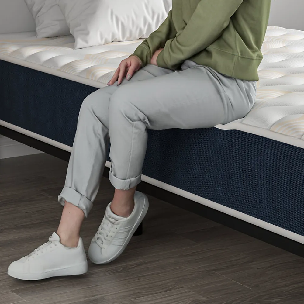Combinaison lit matelas 90x190 cm, Matelas à Mémoire de Forme + Cadre de Lit en Fer, Comprenant 6 pieds, Epaisseur du matelas 15>Teeno Online