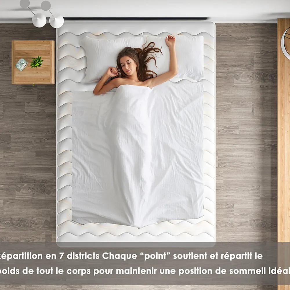 Combinaison lit 140x190 cm, matelas en mousse à mémoire de forme de 15 cm d'épaisseur + cadre de lit en fer, 9 pieds>Teeno Clearance