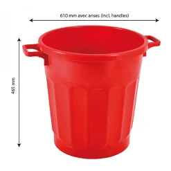 Conteneur alimentaire rond HACCP 50 L - rouge><noscript><img width=