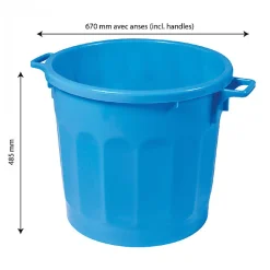 Conteneur alimentaire rond HACCP 75 L - bleu><noscript><img width=
