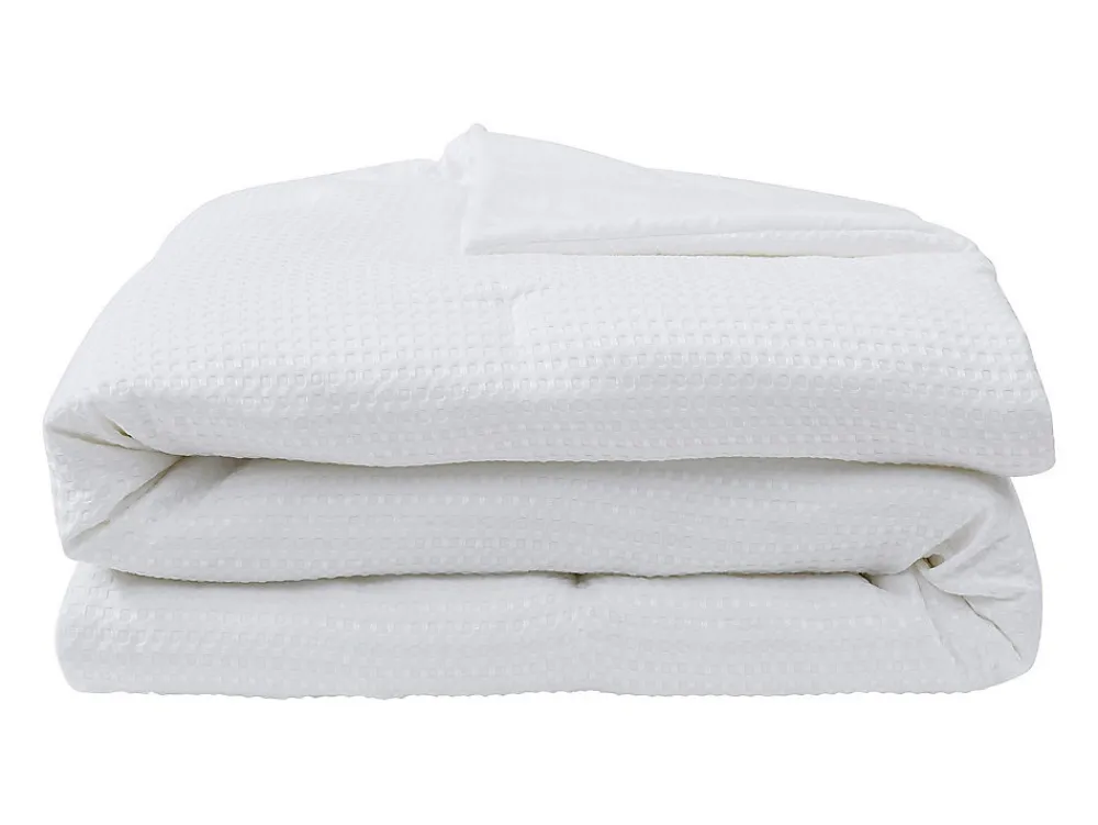 Couette 2 en 1 double face légère - 240 x 260 cm - 250gr/m² - Blanc tissu nid d'abeille - NANSHI>Vente-unique Sale