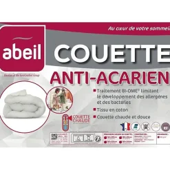 Couette anti-acariens - 220 x 240 cm - Chaude - 400 g/m² 2 personnes - Blanc -><noscript><img width=