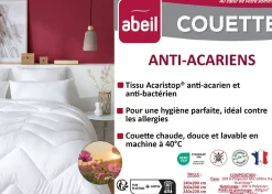 Couette anti-acariens chaude 140 x 200 cm polyester blanc><noscript><img width=