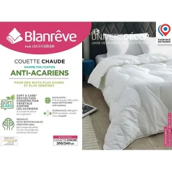 Blanreve Couette Blanrêve très chaude 260 x 240 cm Gamme "Confort" traité Anti Acarien Soft & care* Couette