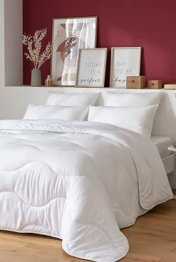 Couette chaude 140 x 200 cm polyester microfibre blanc 400g/m²>Abeil Clearance