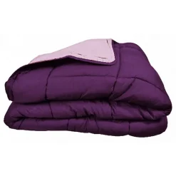Toison d'Or Couette chaude Bicolore Gamme Microfibre "Cocoon Non feu - Norme NF EN ISO 12952" toutes dimensions - Cocoon Prune Par* Couette