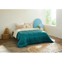Couette chaude Bicolore Gamme Microfibre "Cocoon Non feu - Norme NF EN ISO 12952" toutes dimensions - cocoon Bleu Paon>Toison d'Or Online
