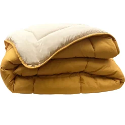Toison d'Or Couette chaude microfibre bicolore 400 gr/m2 (160x220 cm - Jaune)* Couette