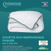 Vente-unique Couette chaude recyclée de DREAMEA en microfibre - 140 x 200 cm - 350 gr/ m² - Biais bleu - ROSA* Couette
