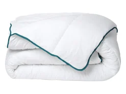 Couette chaude recyclée de DREAMEA en microfibre - 200 x 200 cm - 350 gr/ m² - Biais bleu - ROSA>Vente-unique Discount